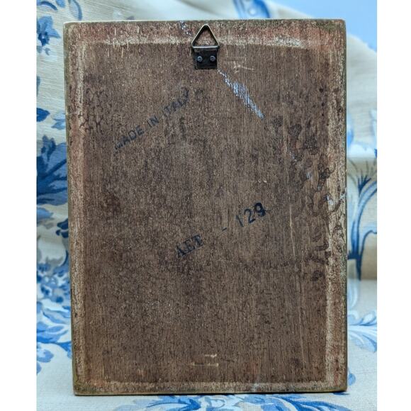 Bouquet at a Column Print by Jan van Huysum Antique/Vintage Wooden Wall Plaque - Picture 3 of 7